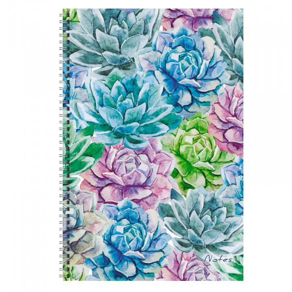 Тетрадь 96 л А4  Канц-Эксмо "Succulent" клетка, евроспираль 1/5 арт. ТСБ4964936