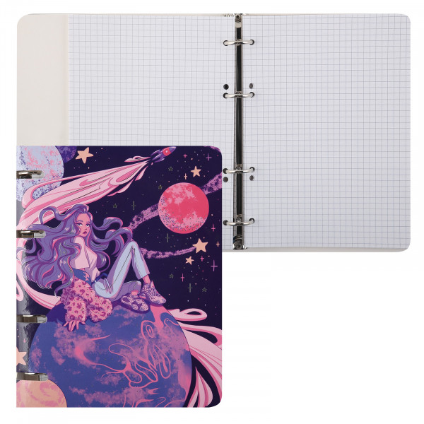 Тетрадь 100л. кл. Cosmic Girl, на кольцах