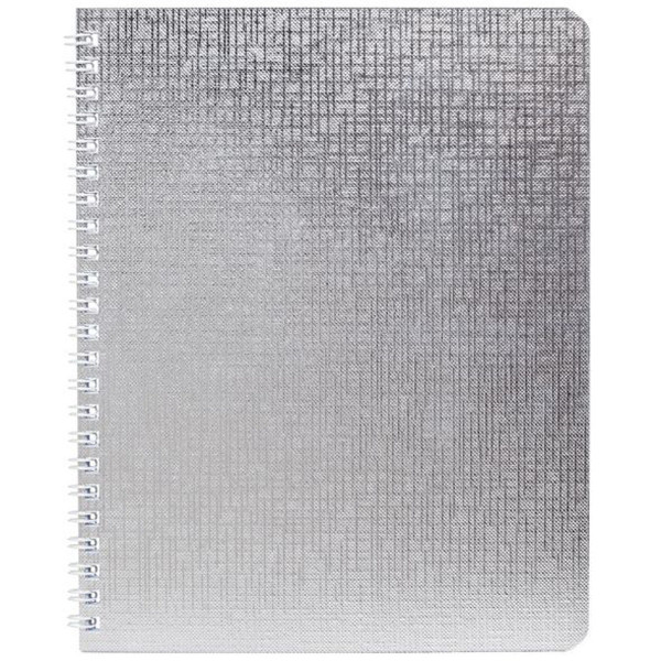 Тетрадь 48л. кл. Бумвинил METALLIC серебро гребень