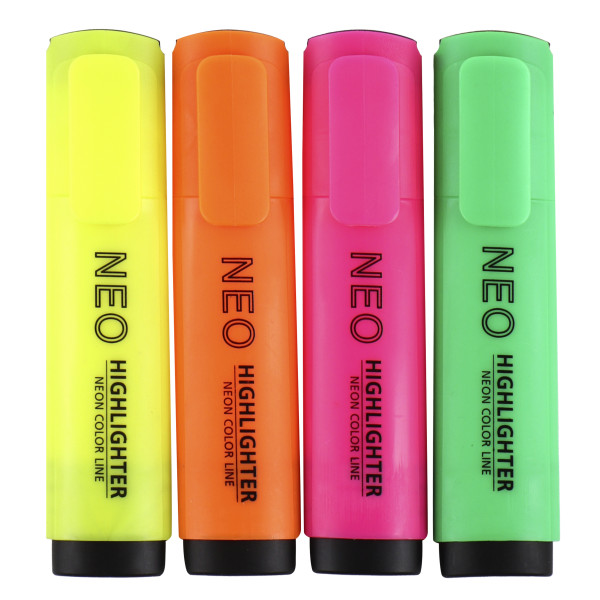 Набор текстовыделителей Hatber 4цв HL_062058 Неон