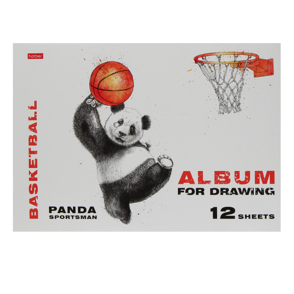 Альбом д/рисования 12л. "Панда -Спортсмен" на скобе