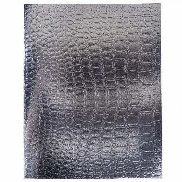 Тетрадь 96л. кл. Бумвинил METALLIC тиснение CROCO Серебро