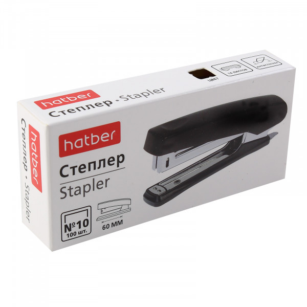Степлер "Hatber" №10 (15 л) ассорти 1/12 арт. DS_085963