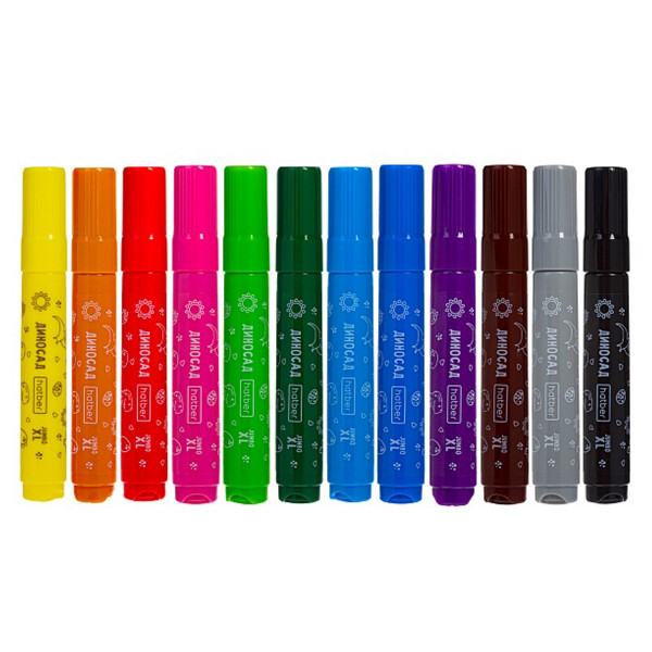 Фломастеры 12цв HATBER JUMBO-XL FP_091488 Диносад