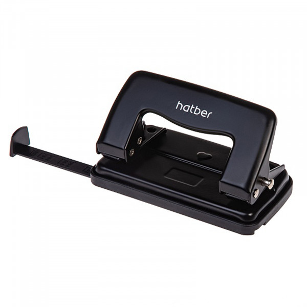 Дырокол 12л HATBER DP_092223 Record с линейкой черный