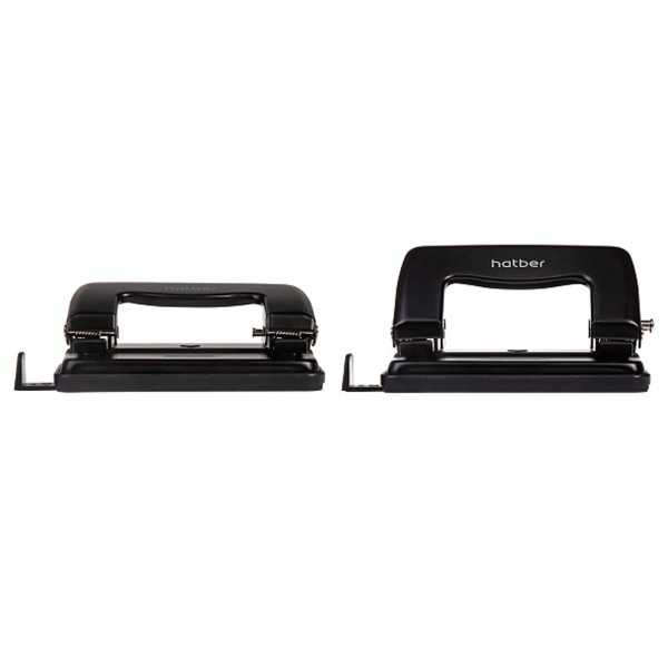 Дырокол 12л HATBER DP_092223 Record с линейкой черный