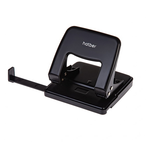 Дырокол 25л HATBER DP_092224 Record с линейкой черный