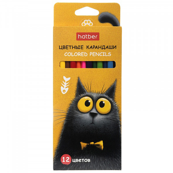 Карандаши 12цв HATBER CS_094019 Пушистый философ трехгранные