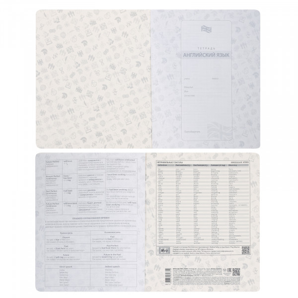 Комплект предмет тетрадей 48л 12шт HATBER 48Т5лофлтВd Белое золото