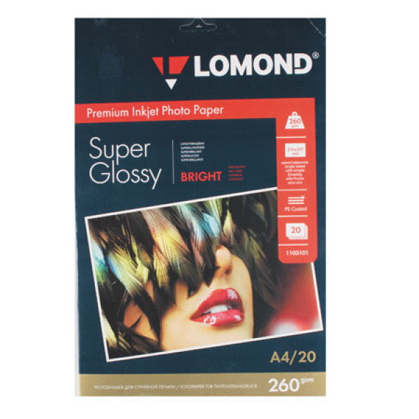 Фотобумага Lomond Super Glossy Bright 260/A4/20 одн. 1103101