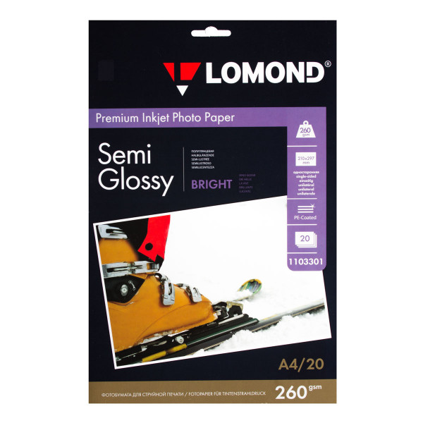 Фотобумага Lomond Semi Glossy Bright 260/A4/20 одн. 1103301