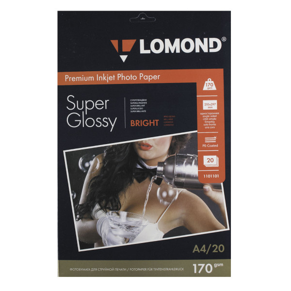 Фотобумага Lomond Super Glossy Bright 170/A4/20 одн. 1101101