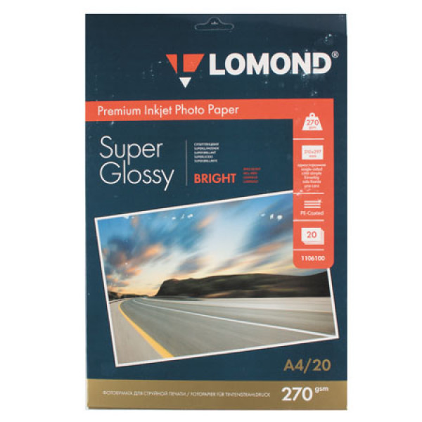 Фотобумага Lomond Super Glossy 270/A4/20 одн. 1106100