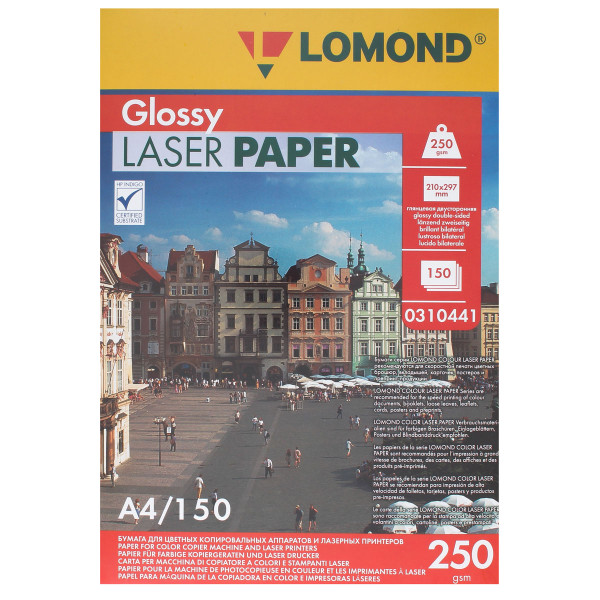 Бумага Lomond А4 Glossy DS CLC Paper, глянцевая двустор 250г/м 150л. 0310441