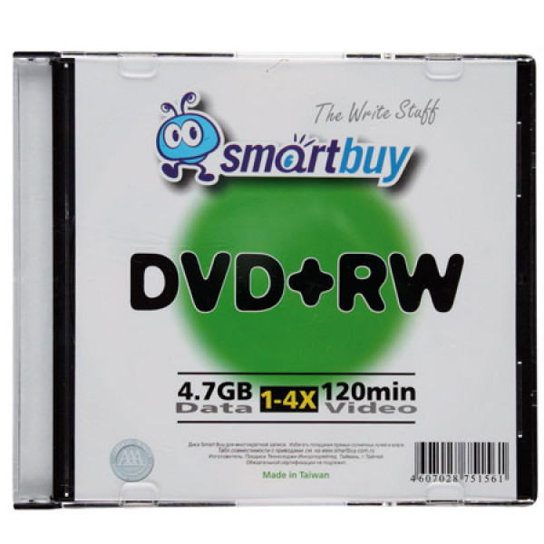 Диски DVD+RW Smart Buy 4.7Gb 4x SlimBOX 751251