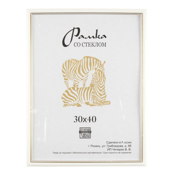 Рамка пластиковая 30*40 ZEBRA 100 белый