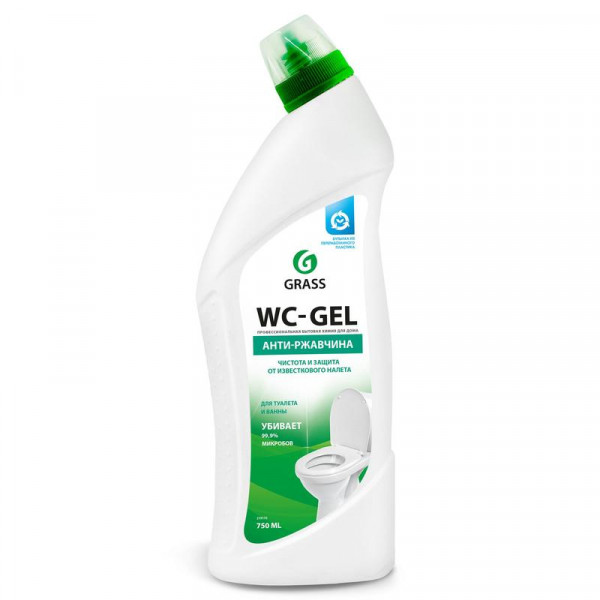 Средство для уборки санитарных помещений 750 мл, GRASS WC-GEL АНТИРЖАВЧИНА, кислотное, гель, 219175