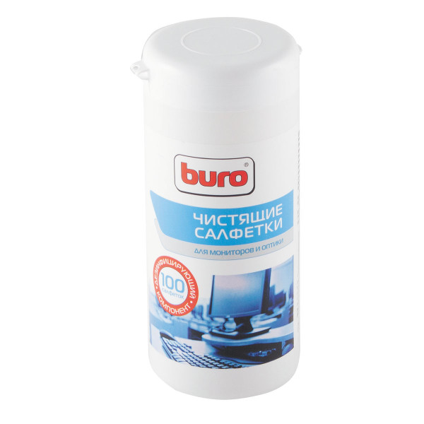 Туба с чистящими салфетками BURO для экранов BU-Tscreen (100 шт.) 817439