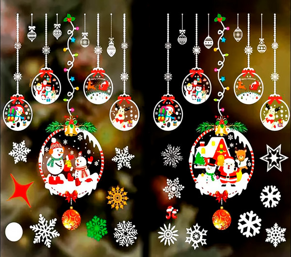 Наклейка ПВХ фигурная Новогоднее настроение 35*50см