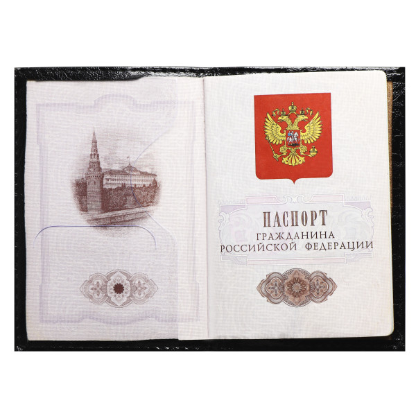 Обложка для паспорта кожа KLERK Символика черная
