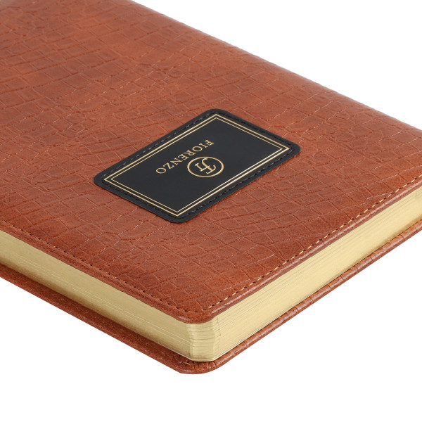 Ежедневник А5 н/д тв.обл. 168л. FLORENZO Alligator коричневый к/з