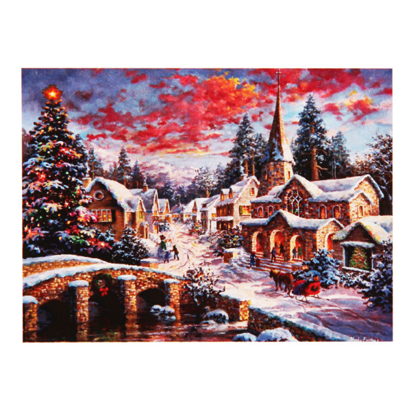 Картина по номерам 40*50 см Рождественская деревня холст на подрамнике