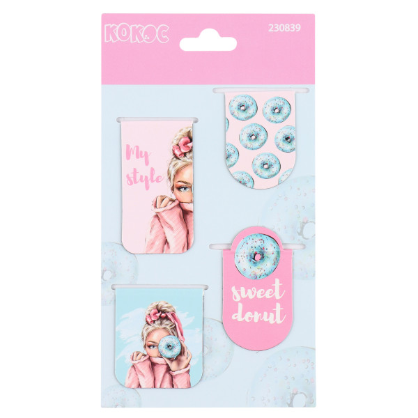 Закладка магнитная Donut Girl 4шт. 30*55