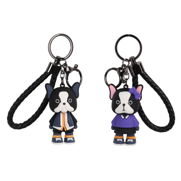 Брелок резин. Бульдог 6,5см, ассорти 2в.