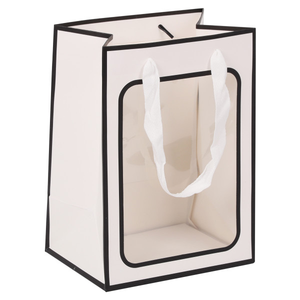 Пакет подар. 18*25*13 с окном мат. лам. белый