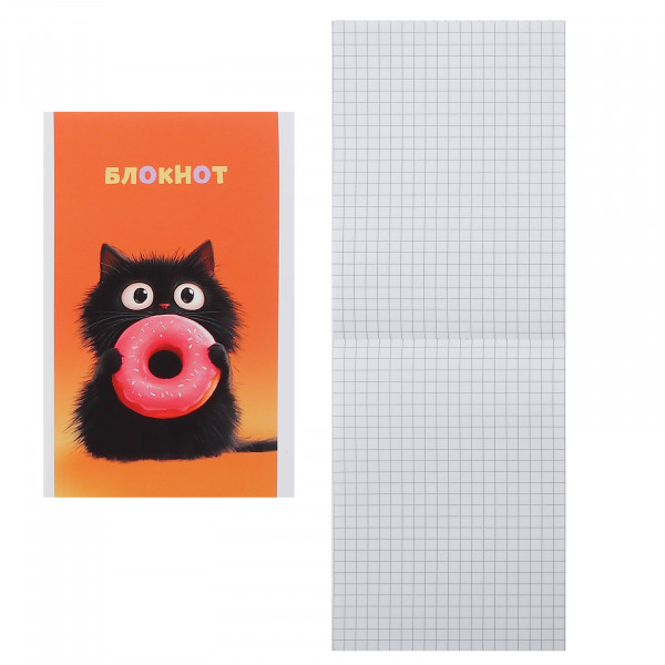 Блокнот 16л. А7 кл. "Черный котенок"