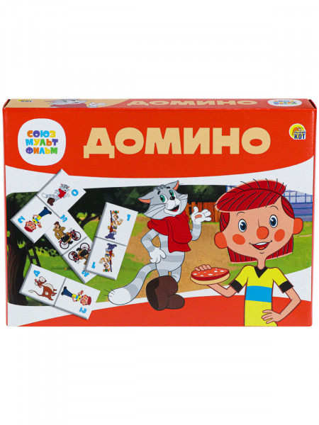 Игра настольная Домино Большое Рыжий кот Простоквашино ИН-4856