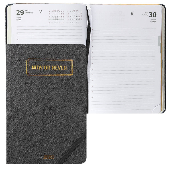 Ежедневник А5 176л "deVente. Redeco" датир. 2020 г., черный, к/з, тисн. фольга, 2 ляссе арт. 2032255