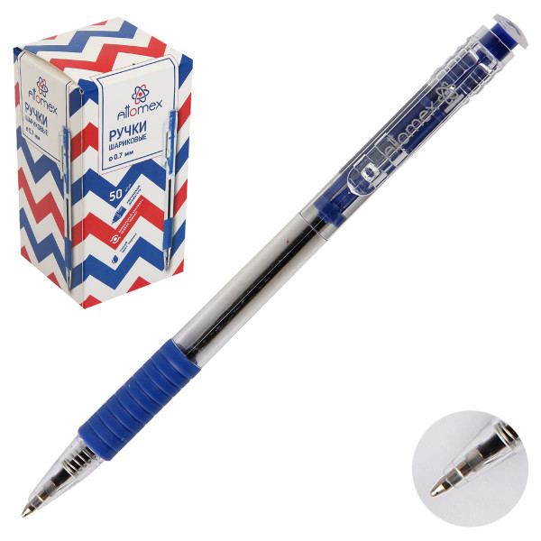 Ручка шариковая автомат. "Attomex" 0,7 мм, синяя