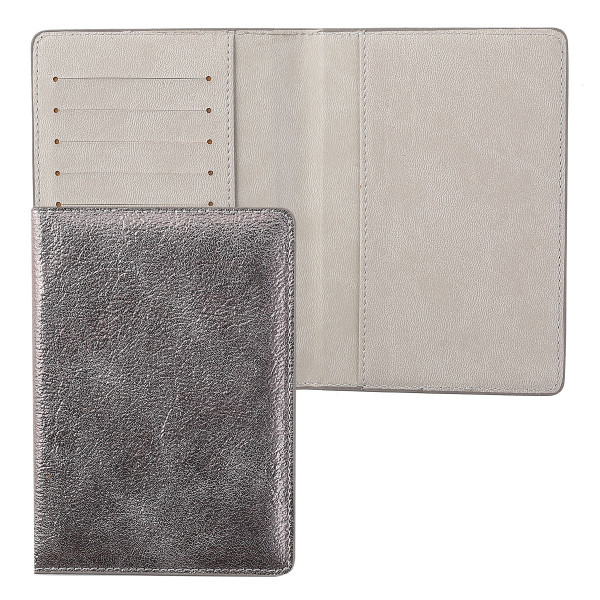 Обложка для паспорта "DeVente Voyager" 10*14 искусствен.кожа, серебряная