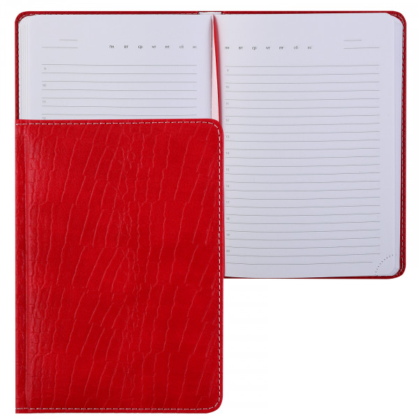 Ежедневник недатир. В6 272стр. "Attomex.Croco" красный