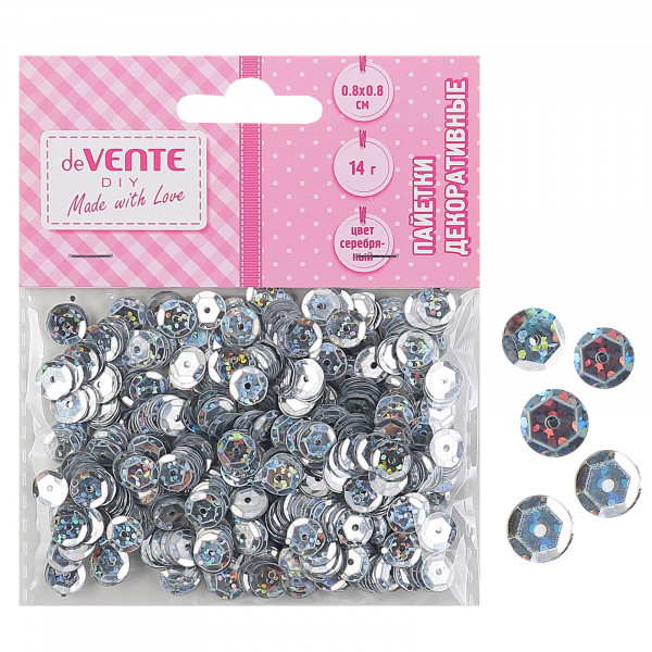 Пайетки декоративные "deVENTE.Brilliant  14 г, размер 8x8 мм