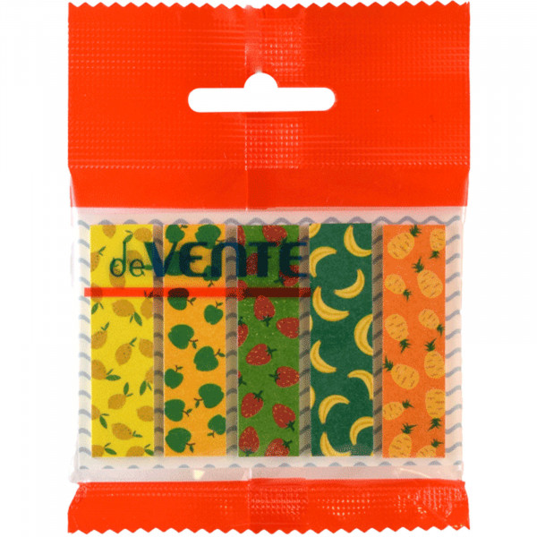 Набор этикеток-закладок "deVente Fruit pattern" бумажные, самокл. 44x12мм 5х20л., 5цв неон 1/24 арт. 2011019