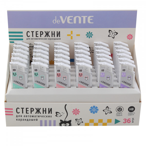 Грифели для автом. карандашей DeVente Pastel 0,5мм. НВ 12шт