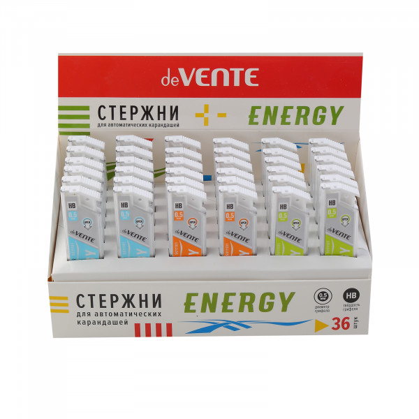 Грифели для автом. карандашей DeVente. Energy 0,5мм. НВ 12шт