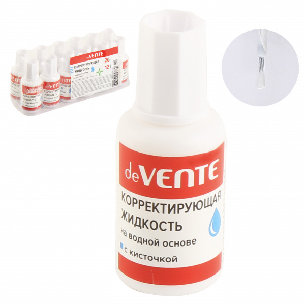 Корректирующая жидкость de Vente 20 мл.на водной основе .в бутылочке с кисточкой