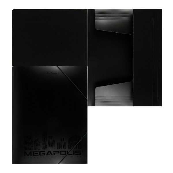 Папка на резинке "ErichKrause Megapolis" черная 1/4 арт. ЕК-50392