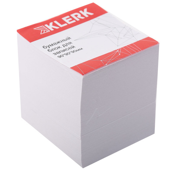 Блок для записей "KLERK" 90x90x90 куб, 65 г/м², белизна 90%