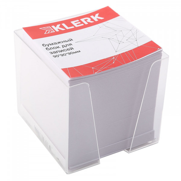 Блок для записей  9*9*9 куб офсет 60-65г/м 90% белый пластиковая подставка KLERK 205828