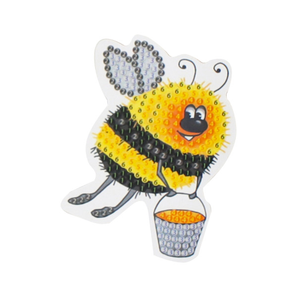 Кристальная мозайка (алмаз.) "Шмель" магнит 7*9,5