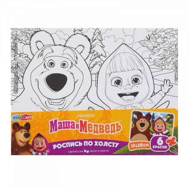 Холст для росписи 15*20 Маша и Медведь