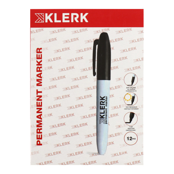 Маркер перман KLERK пулевидный 1,5-3 мм черный