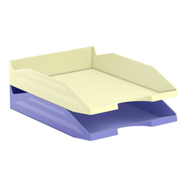 Лоток горизонт. "ErichKrause Office Pastel" из 2-х лотков желтый и фиолетовый арт. ЕК-55547