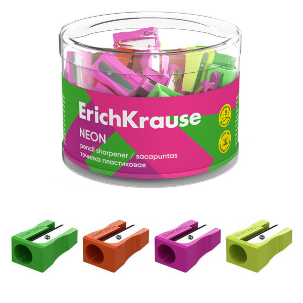 Точилка пластик 1 отв. ERICH KRAUSE 59986 EasySharp Neon