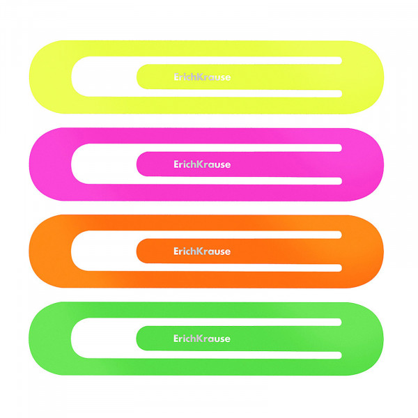 Набор из 4 закладок пласт ErichKrause Matt Pastel Neon овал