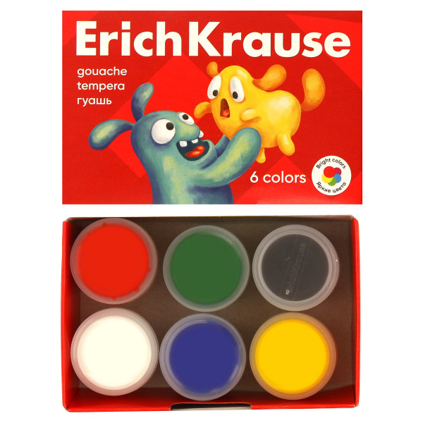 Гуашь 6цв. ErichKrause Jolly Friends по 20мл